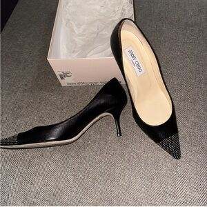 Saks Fifth Avenue Black Studded Heels